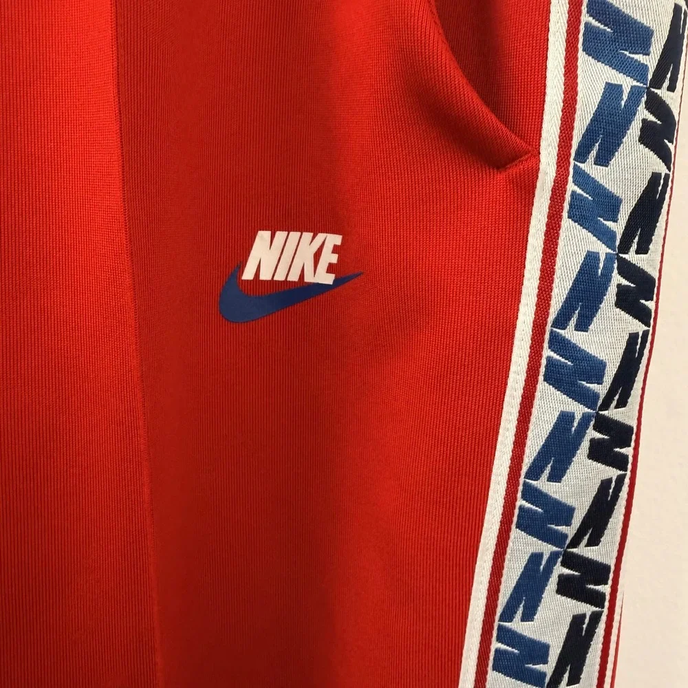 Nike Mens Sportswear Tribute Track Pants Red Blue White Tape Size M‎